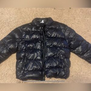 Black Silk Puffer Jacket 12-14 Large